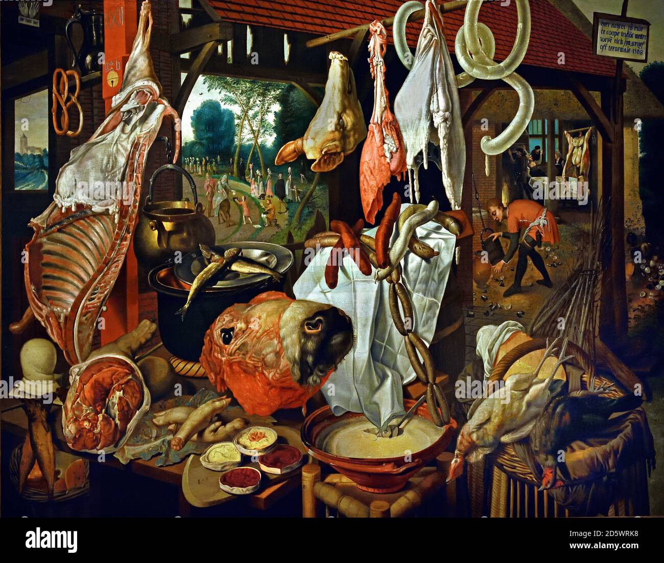 Fleischerstand 1551-1555 Pieter Aertsen 1508-1575, Niederländisch,`s, Niederlande. Stockfoto